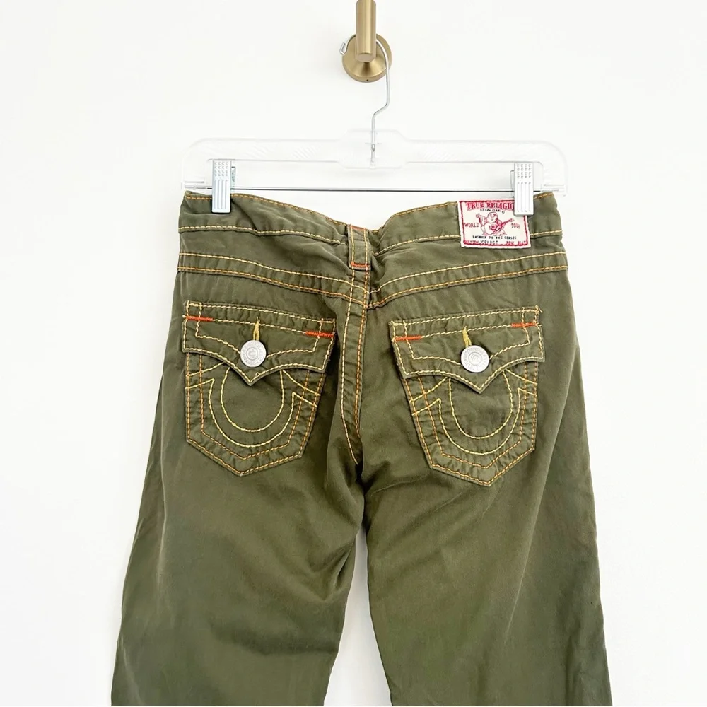 Vintage Y2K True Religion Green Low Rise Bootcut Cotton Pants Size 26 - Picture 10 of 10